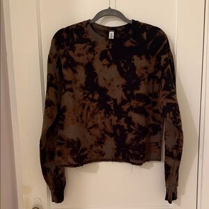 Jerzees Brown and Black Tie-Dye Crewneck Sweatshirt